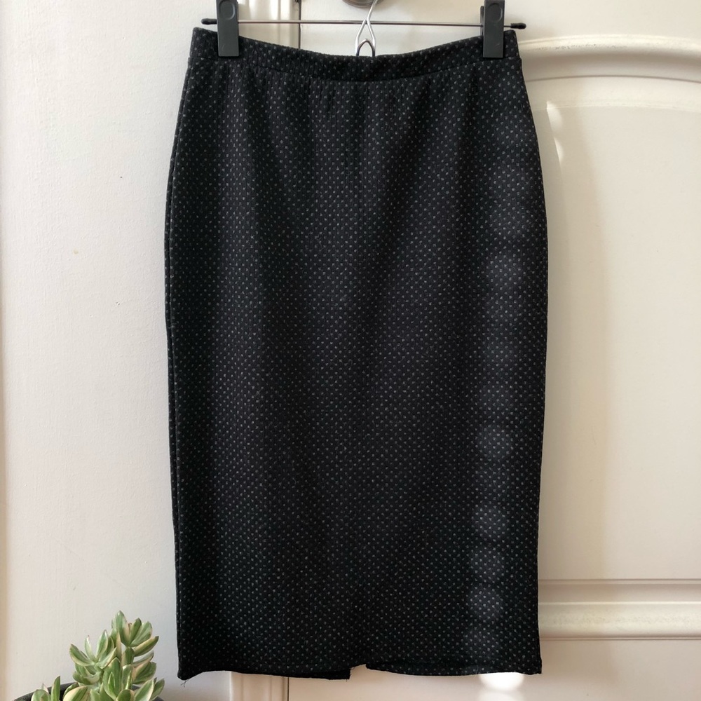 Free People Navy Blue & Grey Pencil Skirt